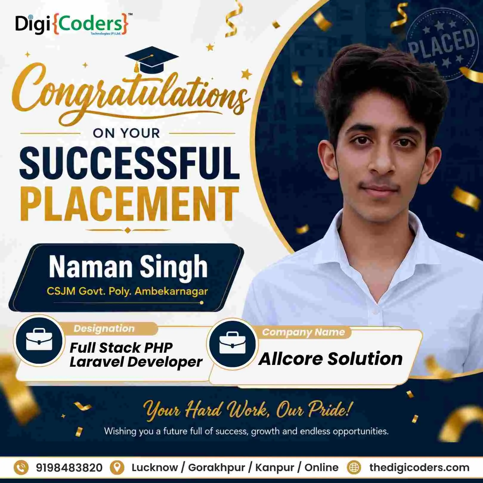 Naman Singh placed in All Core Solutions