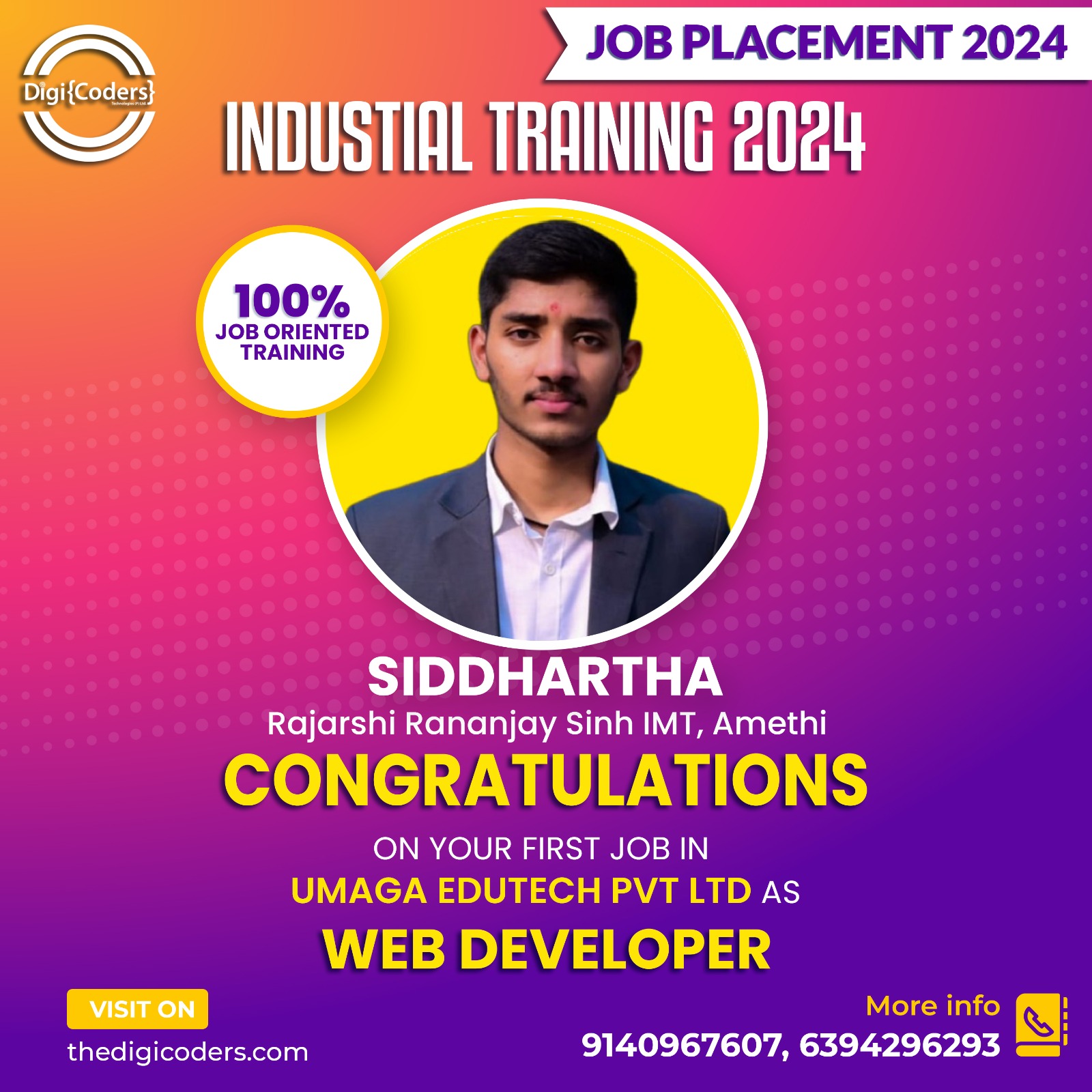 Shining Star Student Placement - DigiCoders Technologies - Record 293