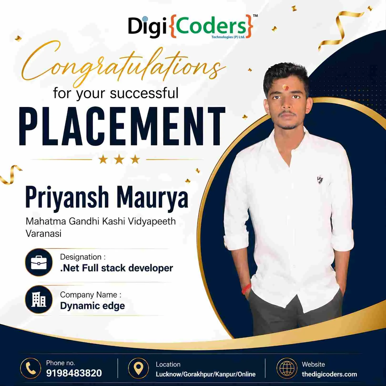 Priyansh Maurya placed in Dynamic Edge